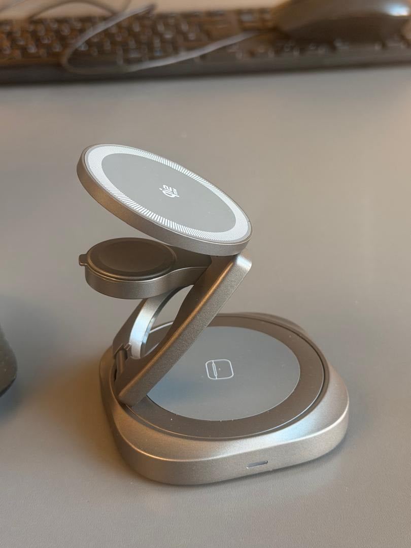 Real Mak Dock wireless charging station on desk